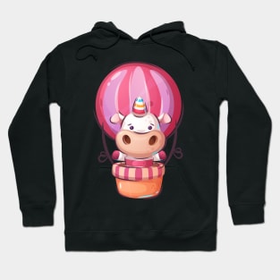 Baby Cow Unicorn cartoon concept art design Hoodie